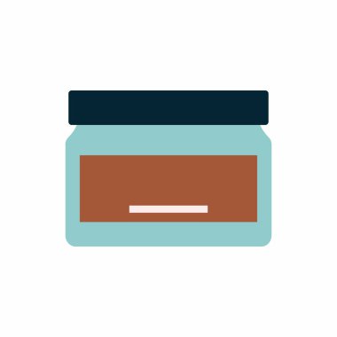 Nemlendirici krem kavanozunun düz çizimi. Güzellik ürünü konsepti. Geometrik vektör tasarımı. Cilt bakım temaları için modern düz illüstrasyon.