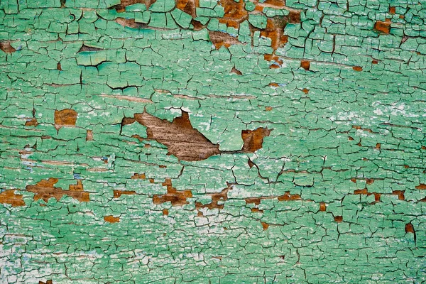 Vieux Panneau Vert Avec Des Fissures — Photo
