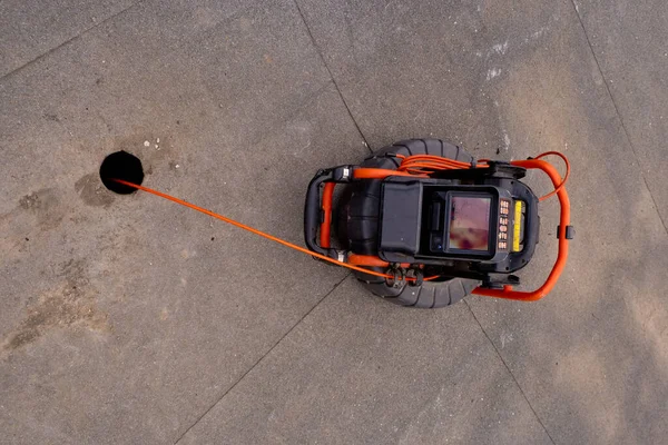 Portable Camera Pipe Inspection Other Plumbing Work — Stock Photo, Image