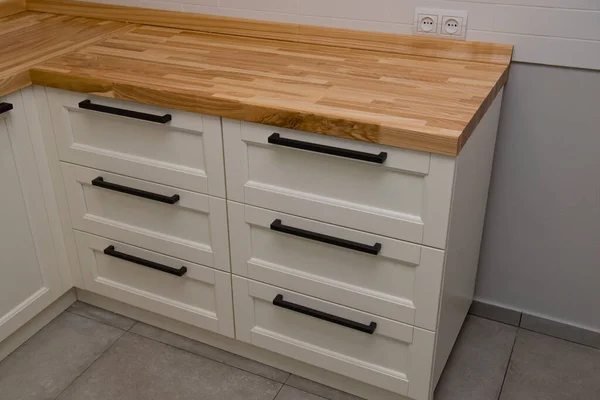 Desain Dari Ruang Dapur Meja Dengan Laci Tutup — Stok Foto