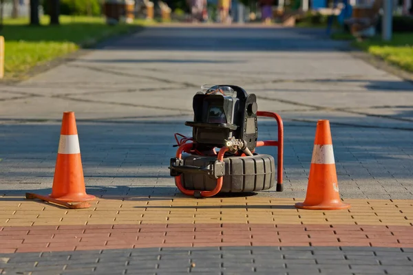 Portable Camera Pipe Inspection Other Plumbing Work — Stock Photo, Image