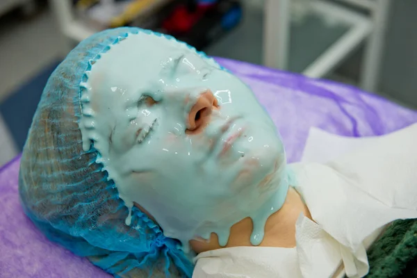 Alginate Mask Face Woman Close — Stock Photo, Image