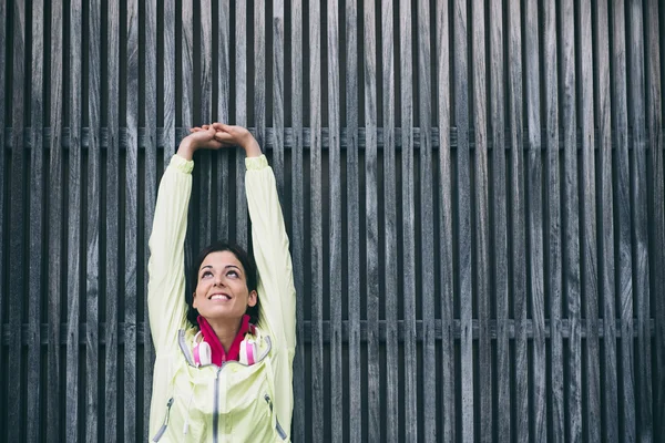 Fitness arm stretching exercise — Stock Photo, Image