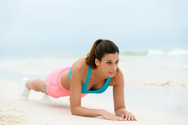 Exercício de prancha isométrica fitness — Fotografia de Stock