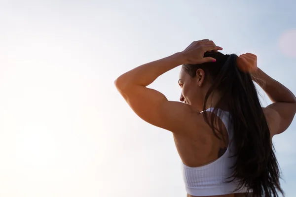 Stark Fitness kvinna motivation för träning — Stockfoto