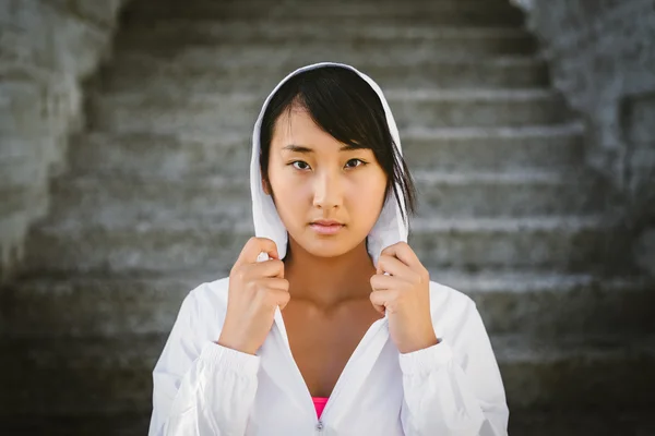 Motivato asiatico femmina atleta — Foto Stock