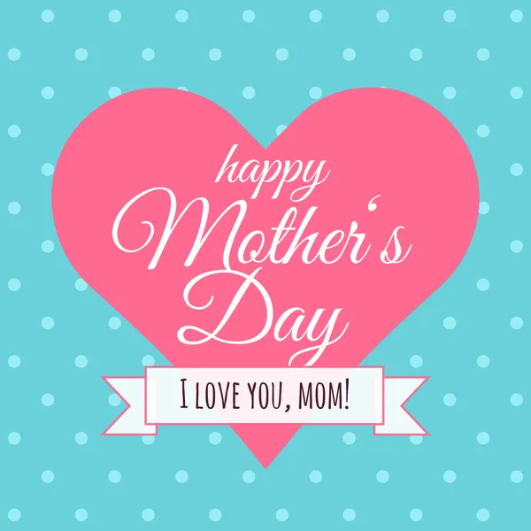 Anneler Günü için Vintage soyut hediye tebrik kartı. Kurdele, kalp, polka noktaları, tırnak, yaratıcı unsurları ile Trendy tarzı tasarım. Mutlu Anneler Günü!