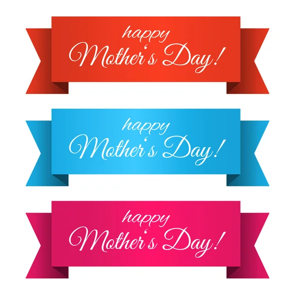 Mothers Day ribbons. Isolated. Mothers day elements. Vector graphics for your design in trendy style. Happy Mothers Day! Stok Illüstrasyon