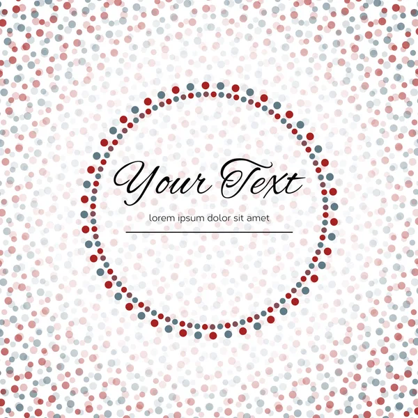 Dotted design (red and blue dots) and circle with place for text — Stock Vector