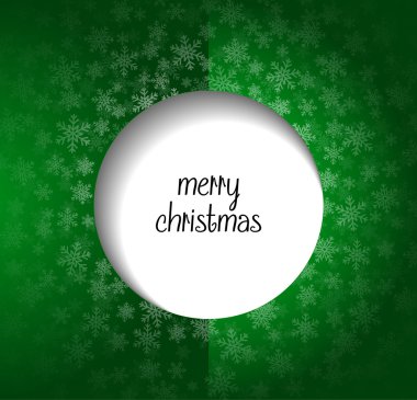 Neşeli Noel yeşil tebrik kartı