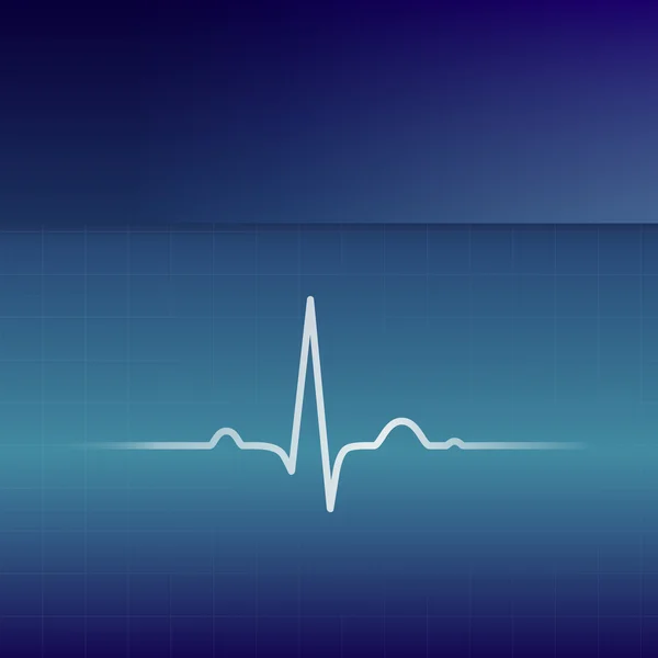 Electrocardiogram. Blue vector design. Place for your text. — Stock Vector