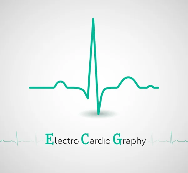 EKG line - Elektrokardiyogram. Vektör çizim.