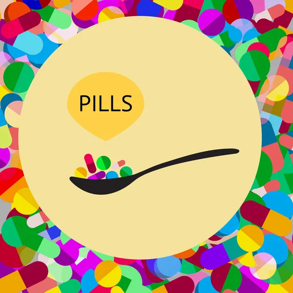 Design louco colorido com pílulas — Vetor de Stock