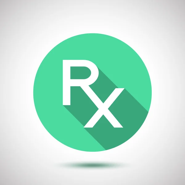 RX pictogram met lange schaduw. Vectorillustratie. — Stockvector