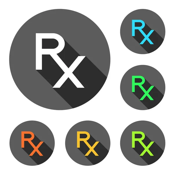 処方のシンボルとして Rx アイコンのセット. — ストックベクタ