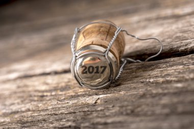 şişe şarap cork 2017 yıl sayısına