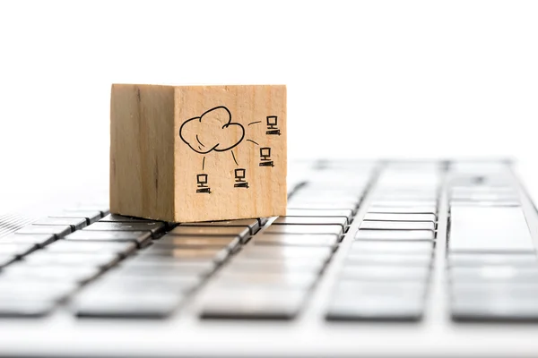 Networking Block on Computer Keyboard — Stock Photo, Image