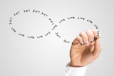 Word Life sekiz rakamı şeklinde yazma el