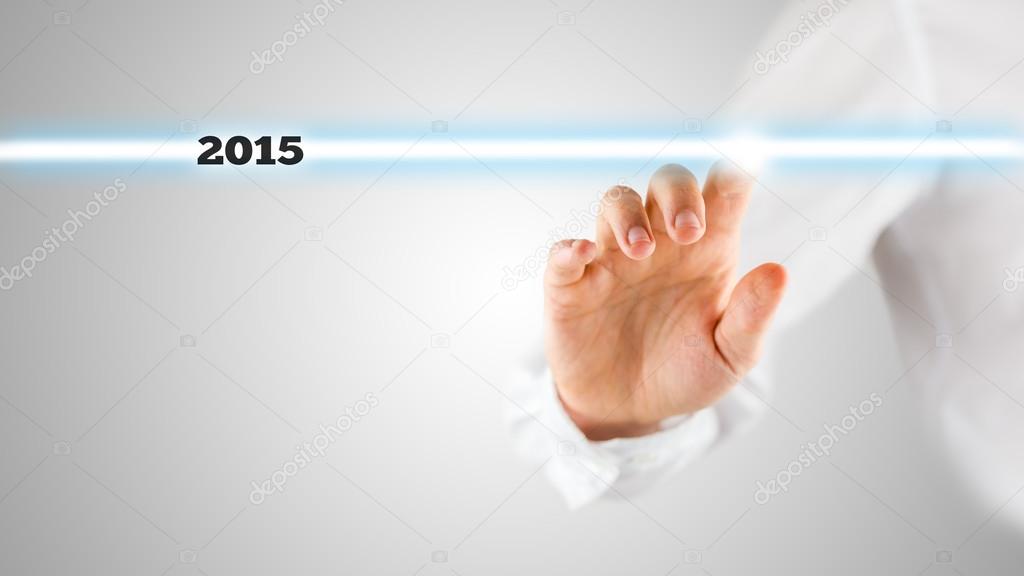 Hand Touching Screen with Highlighted 2015