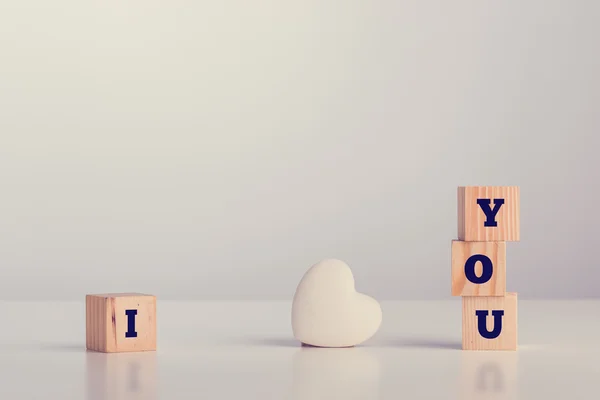 I love you on wooden blocks — Stock Photo, Image