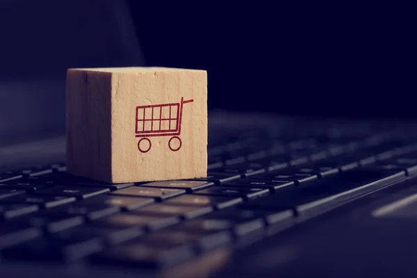 Hintergrund Online-Shopping und E-Commerce — Stockfoto