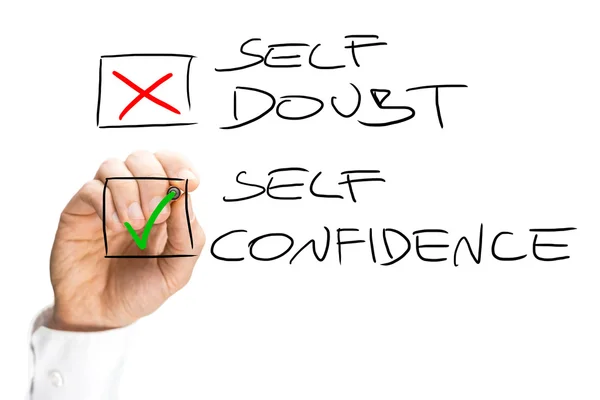 Self Doubt and Confidence Check Box List — Stock Photo, Image