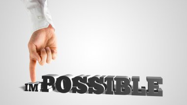 İnsan el işaret imkansız metin