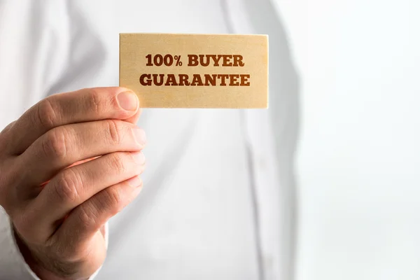 Sign with hundred percent Buyer Guarantee Texts — Stock Photo, Image