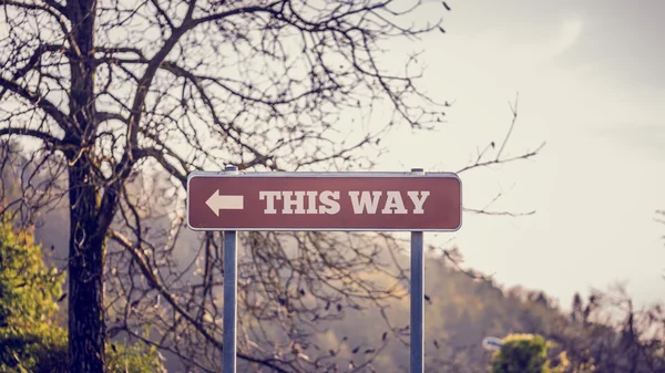 Bu şekilde metinleri ile yol tabela — Stok fotoğraf