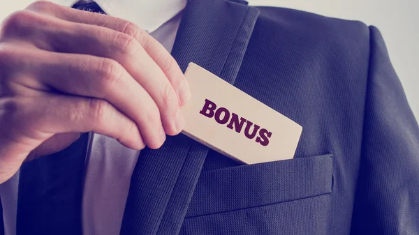 Businessman in Simple Bonus Concept — Stock Photo, Image