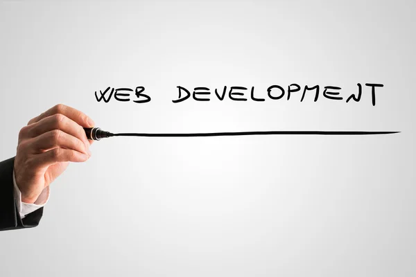 Businessman writing Web development — Stock Photo, Image