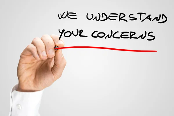 We understand your concerns — Stock Photo, Image