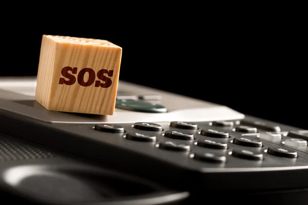 Comunicação telefónica de emergência SOS — Fotografia de Stock