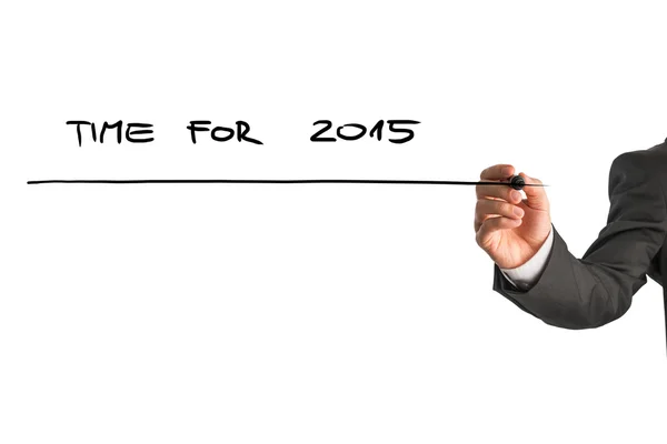 Escrita de empresário - Tempo para 2015 — Fotografia de Stock