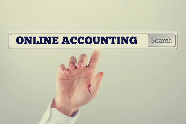 Online accounting written in the search bar of a virtual screen — Stock Photo, Image