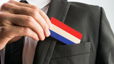 Wooden card painted as the Netherlands flag clipart