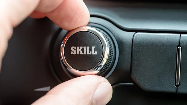 Elektronisk kontrollknappen med ordet - Skill — Stockfoto