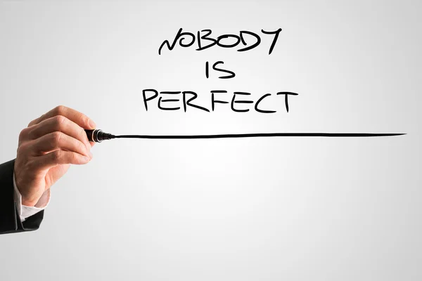 Handwritten Nobody is Perfect with Underline — Stock Photo, Image