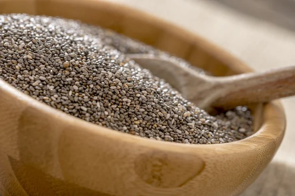 Heaping bowl of healty Chia seeds — Stock Photo, Image