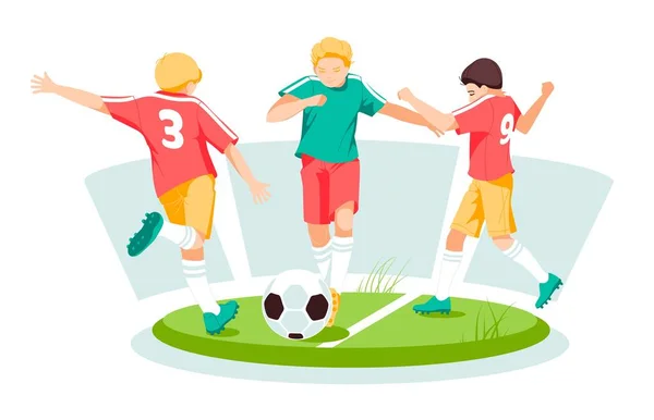 Poco Muchacho Del Fútbol De Juego. Un Niño Feliz Juega Al Fútbol  Ilustraciones svg, vectoriales, clip art vectorizado libre de derechos.  Image 43924584