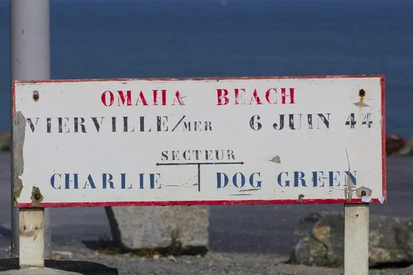 Omaha Beach Sign — Stock Photo, Image