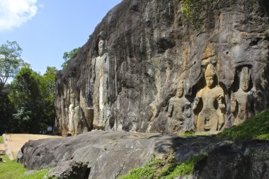 Büyük Budist oymalar kesme taş, yan görünüm, Sri Lanka