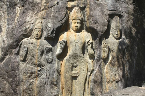 Taş kesilmiş Budist resimler, Sri Lanka — Stok fotoğraf