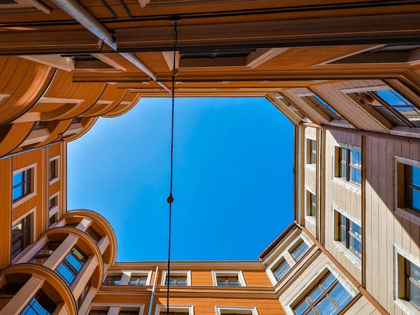 Wroclaw June 2019 Upward View Edges Roofs Old Renovated Tenement — Stock Photo, Image
