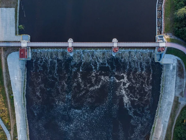 2019 Wroclaw July Aerial Top Bridge Water Dam — 스톡 사진