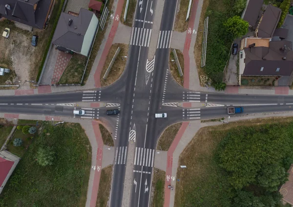 Zawiercie Julho 2019 Cima Para Baixo Olhar Para Intersecção — Fotografia de Stock