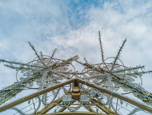 Vista Para Cima Para Decorações Natal Durante Dia — Fotografia de Stock