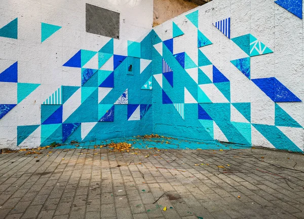 Wroclaw Noviembre 2019 Triangular Mural Street Art Pequeña Pared — Foto de Stock