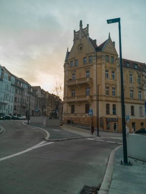 Zgorzelec Gorlitz 27 Ocak 2020 Sabahleyin eski apartman manzaralı