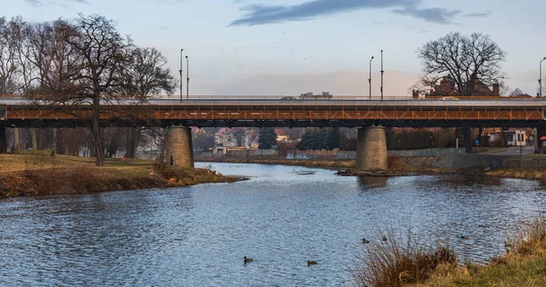 Zgorzelec Gorlitz Janeiro 2020 João Paulo Ponte Sobre Rio Fronteiriço — Fotografia de Stock